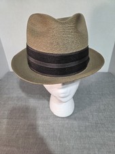 Dobbs Fifth Avenue New York Men's 1950 Style Woven Straw Fedora Hat Size 7.5