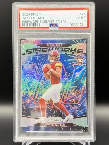 2024 Panini Prizm Jayden Daniels Fireworks Silver Prizm Rookie #24 PSA 9 (RC)