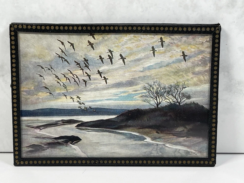 Peter Scott Set Of 3 Small Prints 14.5cm Flying Birds Scenes Hand Framed - Image 3 of 4