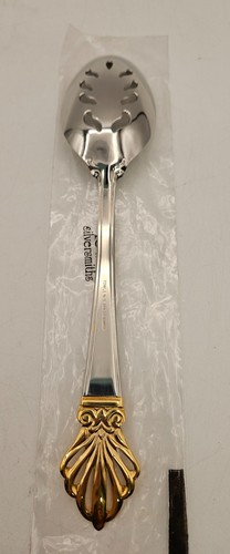 Towle Germany 18/10 Stainless Rue Royale Ladle/Slotted Spoon Gold Accent - Picture 10 of 13