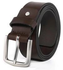 Men's Leather Dress Belt with Single Prong Buckle Belts for Men,1.5 inch Wide