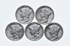 High Grade Lot 1936 1938 1939 1938 1939 Mercury Dime Collection *594