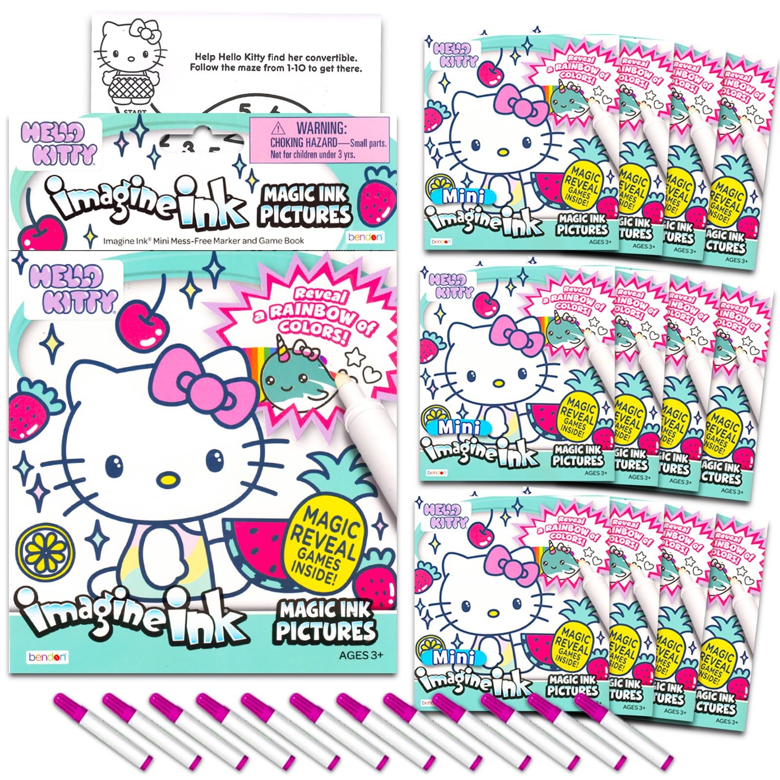 Sanrio Hello Kitty Imagine Ink Party Favor Set- 12 Pack No-Mess Magic Ink