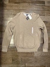 New Ralph Lauren Sweater Men  s Size Medium 100 Cotton Beige Preppy