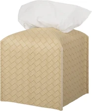 Tissue Box Cover PU Leather Tissue Holder Square Facial Tissue Case Facial Paper