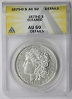 1879-O Morgan Dollar $1 AU 50 Details Cleaned ANACS
