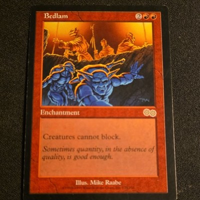 Magic: The Gathering Bedlam Urza's Saga Rare Red Enchantment 175 Mike Raabe Eng 