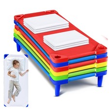 12 Pcs Stackable Daycare Cots for Kids with Sheets 54 l x 23 W T Kids Cots Fu...