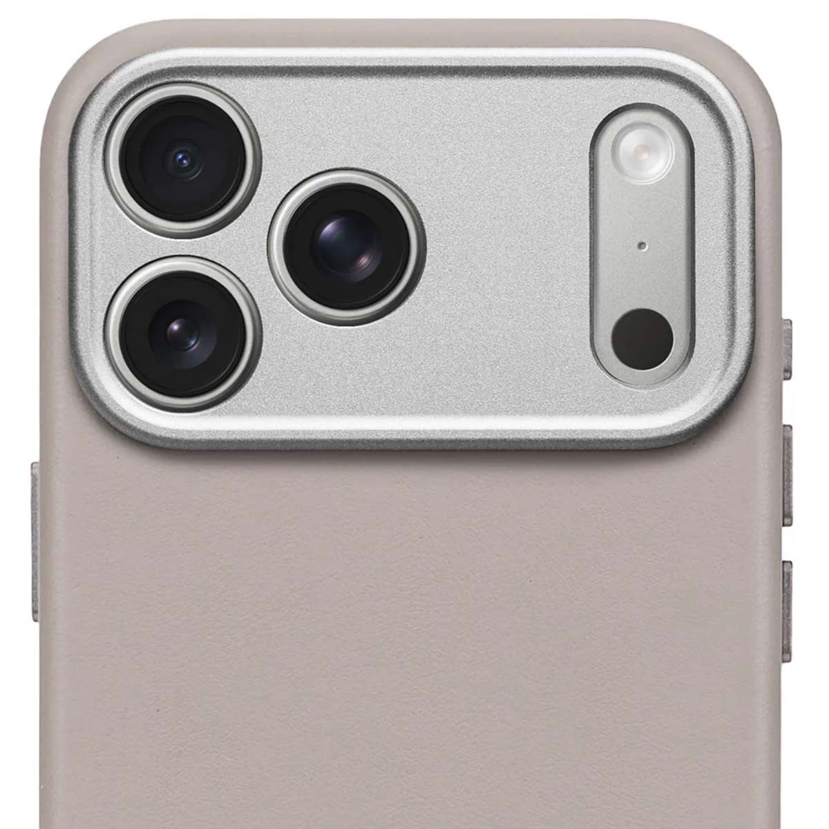 Coque en cuir iPhone 17 Pro antichoc Decoded beige avec protection d'écran - 3