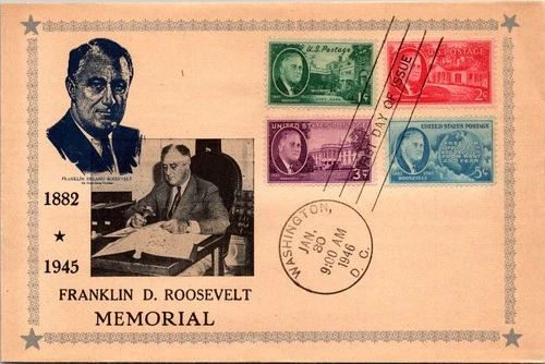 Dr Jim Stamps Maximum Card Franklin Delano Roosevelt 4V Combo Fdc
