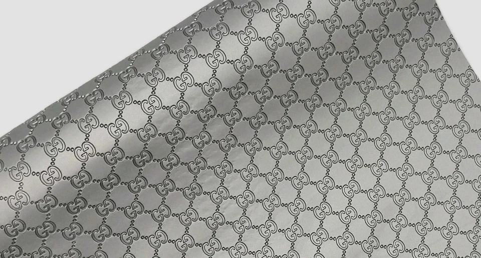 LV GG Embossed Monogram Design Faux Fabric Roll Designer Leather Craft DIY - Image 2 of 2