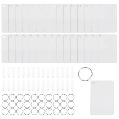 90Stk Sublimation Schlüsselkette Rohlinge Rechteck Form 2.36x1.57'' Doppelseitige