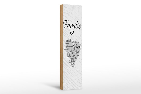 Holzschild Spruch 46X10 Cm Familie Ist Freude Vertrauen GlüCk Spaß Deko Schild-image