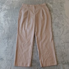 Nine West Dress Pants Womens Size 12 Brown Beige Geometric Glitter Pleated