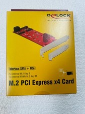 M.2 NVMe to PCIE Delock PCIE 3.0 x4 Card 2 x M.2 NGFF SATA 1 x NVMe M.2 -New
