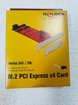 Delock PCIE 3.0 x4 Card 2 x internal M.2 NGFF SATA  + 1 x internal NVMe M.2 -New