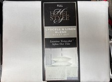 HOTEL STYLE 4 Piece Lyocell Linen Blend Bed Sheet Set, Full, NEW