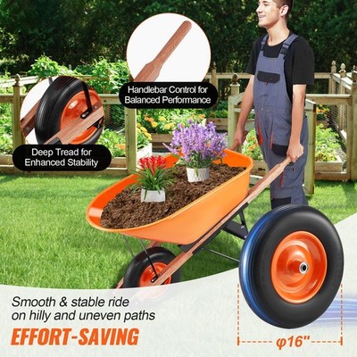 Garden One-Wheel Dump Cart 6 cu ft 330lb