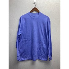 Vintage Purple Blank Long Sleeve Shirt USA Made 90s 100% Cotton Tee VTG Large
