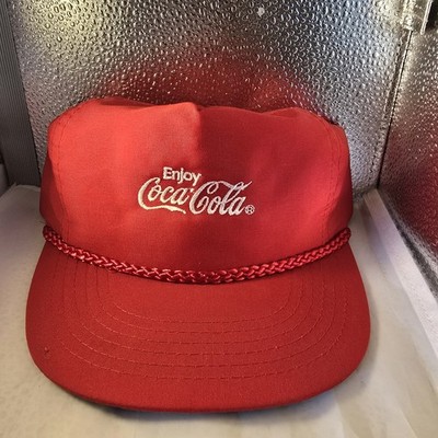 Vintage 1980s Coca-Cola Trucker Hat Red Rope Snapback Cap Designer Award...