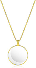 5X Magnifying Glass Necklace Monocle, Necklace Magnifier Glass Gold Costume Prop