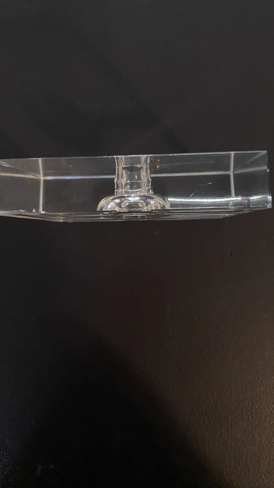 "Antigua base lámpara de mesa de cristal pieza de repuesto 4x4"" biselada Hollywood regencia��" Foto 4 de 4