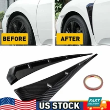 2pcs Carbon Fiber Car Side Fender Vent Air Wing Cover Trim Exterior Accessories