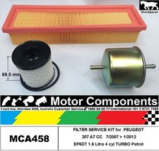 FILTER KIT Oil Air Fuel for CITROEN C3 1.6i TU5JP4 1.6L Petrol	4cyl	9/03>5/10