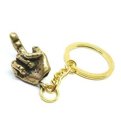 Up Yours Schlüsselanhänger Mittelfinger Messing Verachtung Flip Vogel Keychain Lanyard Keyring