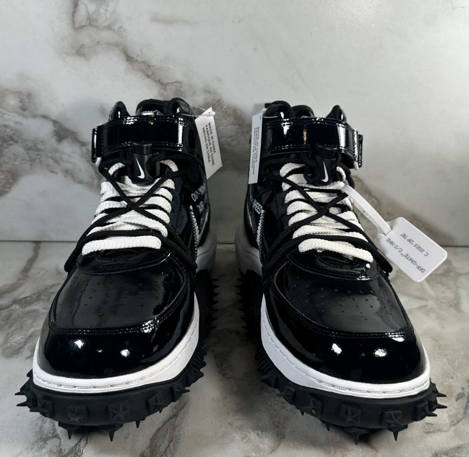 OFF WHITE X NIKE Scarpe Nike Off White x Air Force 1 Mid SP Uomo TG 11 Nero Sheed Nuove DR0500 001