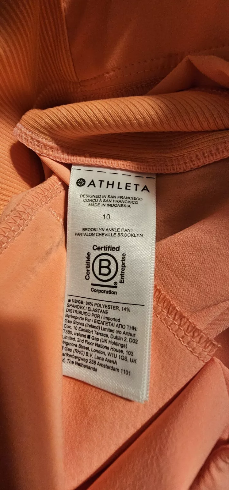 athleta brooklyn ankle neon sunset glow orange featherweight pants