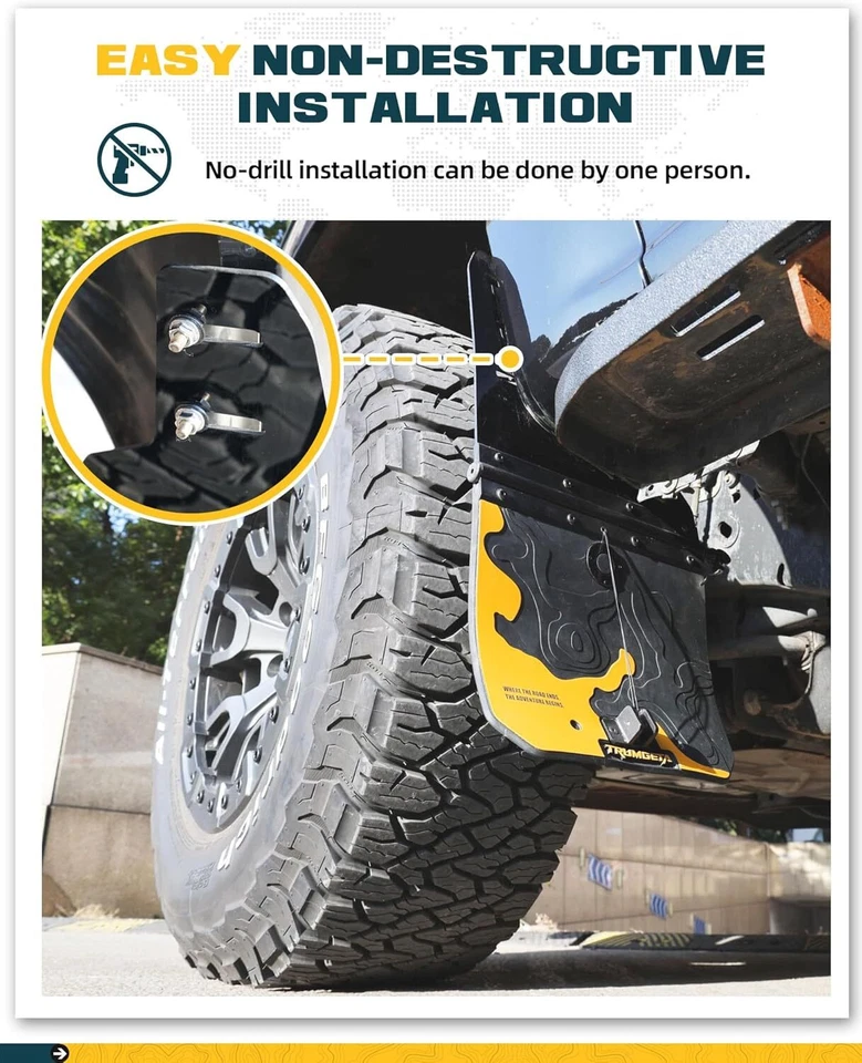 Truck Mud Flap for Ram 1500 2009-2018/2010-2018 Ram 2500 3500 W/o Fender Flares Foto 4 de 4