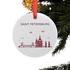 SAINT PETERSBURG RUSSIA Skyline, Russian Travel, Personalized Acrylic Ornament
