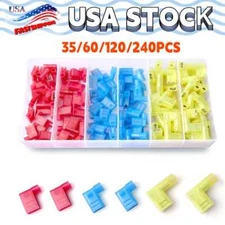 90° Degree Insulated Flag Terminal Connectors Crimp  Right Angle 22-10AWG US