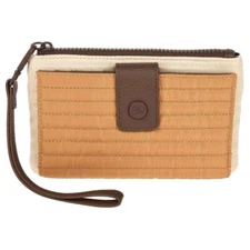 #Samantha Brown To-Go Quilted RFID Travel Wallet - Taupe Colorblock