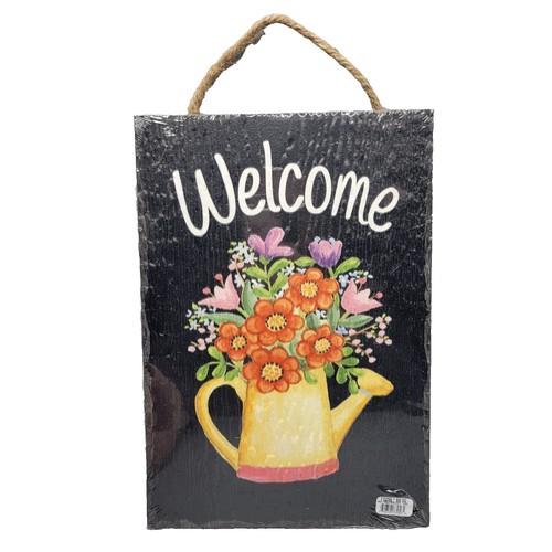 Cartello Welcome In Ghisa - Design Antico Con Uccellini
