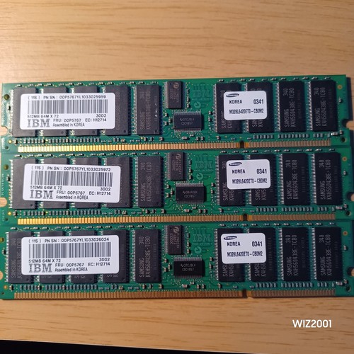 Posten 3x IBM Samsung 512MB PC2100 DDR-266MHz Registered ECCServer RAM TOT=1,5GB - Bild 1 von 9