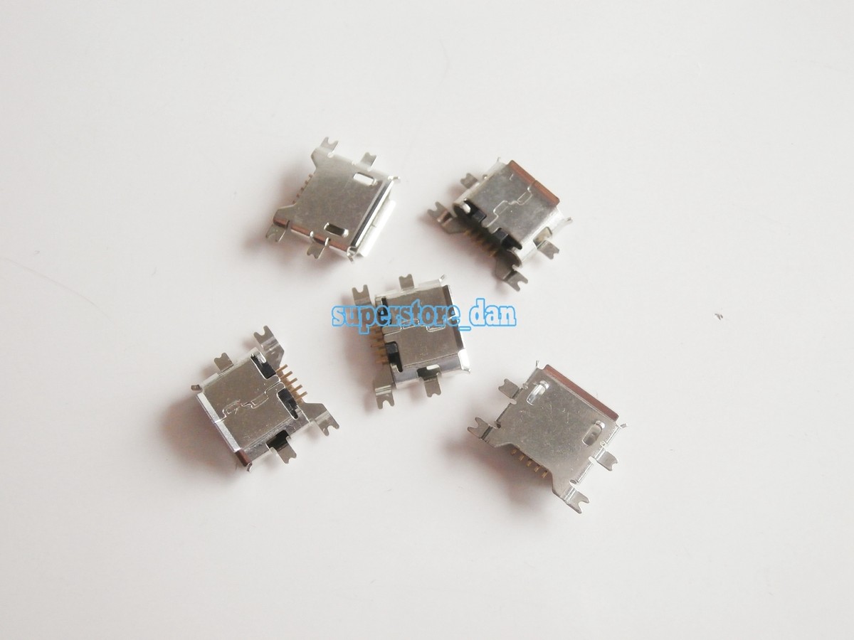 5X Micro USB Type B Female 5 Pin Socket 4 180° Leg SMT SMD Solder