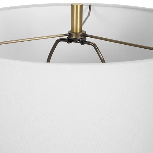 Modern Ridged Cobalt Blue Ceramic Table Lamp 29 in Fluted Chinoiserie Style - Picture 8 of 9