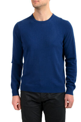 Malo Optimum Men's Ink Blue 100% Cashmere Crewneck Pullover Sweater