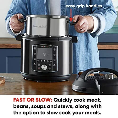 instant Pot Pro 10-in-1 Pressure Cooker, Includes App, Black, 6 Quart