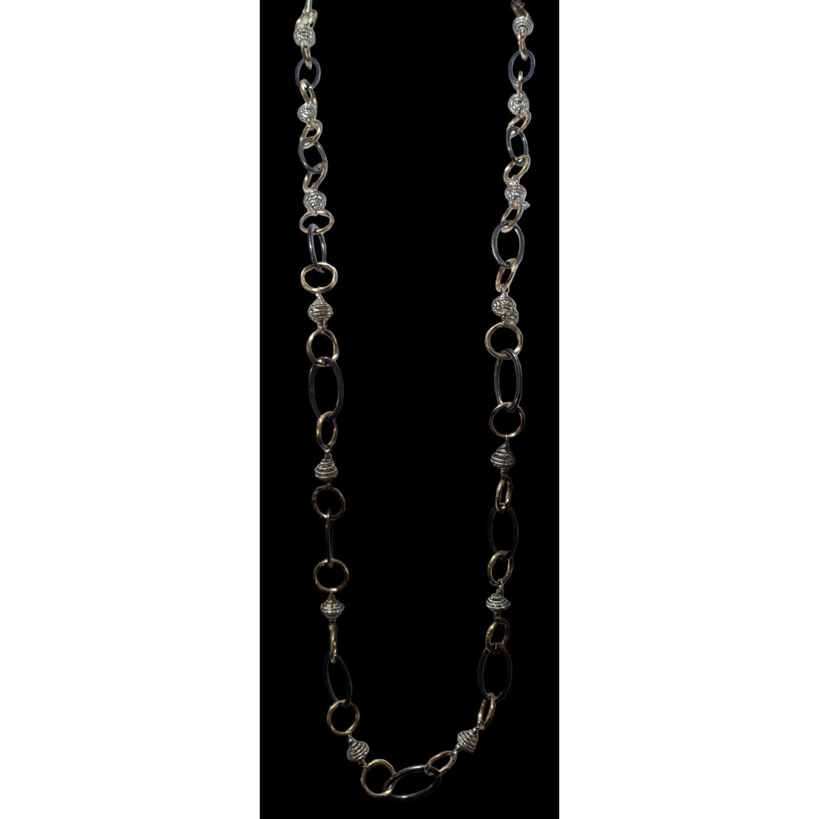 Multi Metallic Statement Chain  Necklace - image 2