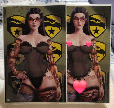 Bear Babes G.I. Joe Baroness 10K Nice & Naughty Virgin Tattoos & Pierced Set!