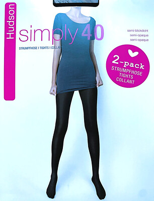 Hudson SIMPLY 40 - 2er Pack Strumpfhose, semi-blickdicht, weich, schwarz, 55 DEN