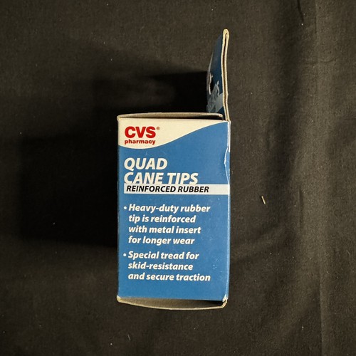 CVS Pharmacy Replacement Quad Cane Tips 4 Pack - 1/2 Inch Non-Slip Rubber Foot - Picture 2 of 5