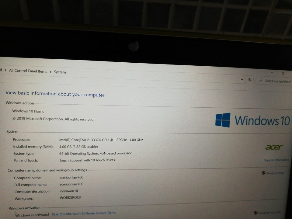 Acer Iconia W700P 11.6-inch IPS windows laptop Tablet PC Intel i5 1.8ghz 4gb  - Image 4 of 4