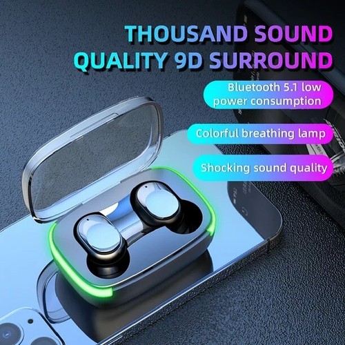 Mini auriculares inalámbricos Bluetooth y micrófono. Auriculares pequeños negros - Imagen 3 de 8