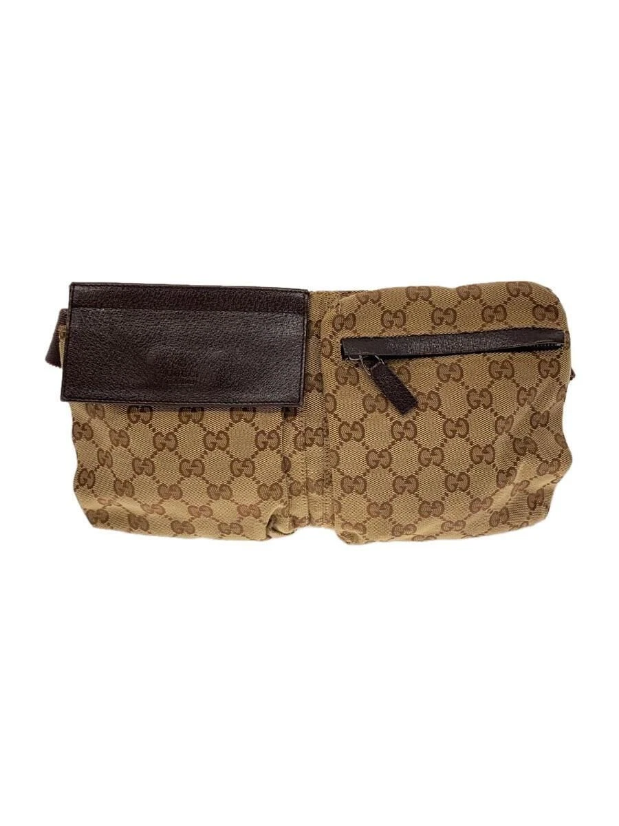 GUCCI waist bag GG canvas Brown Used