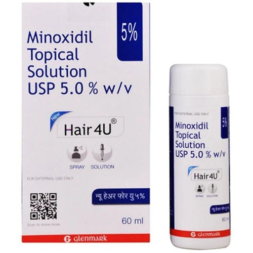 Hair 4U Minoxidiil 5% Scalp Solution Hair Loss for Unisex Regular Strength -60ml