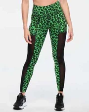 Zumba Funscape High Waisted Mesh Ankle Leggings ~ Kelly Green ~ XS  S  M  L  XL